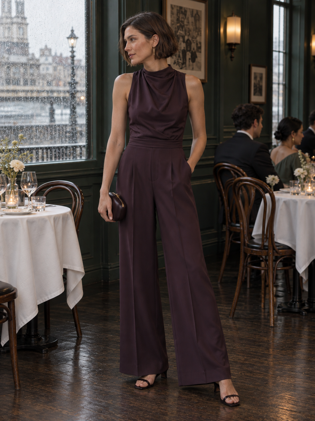 Cocktail wedding attire for a restaurant or city venue